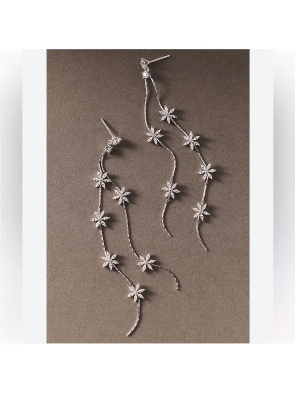 New! Anthropologie Silver Drop Earrings (3025) NWOT